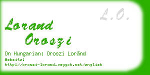 lorand oroszi business card